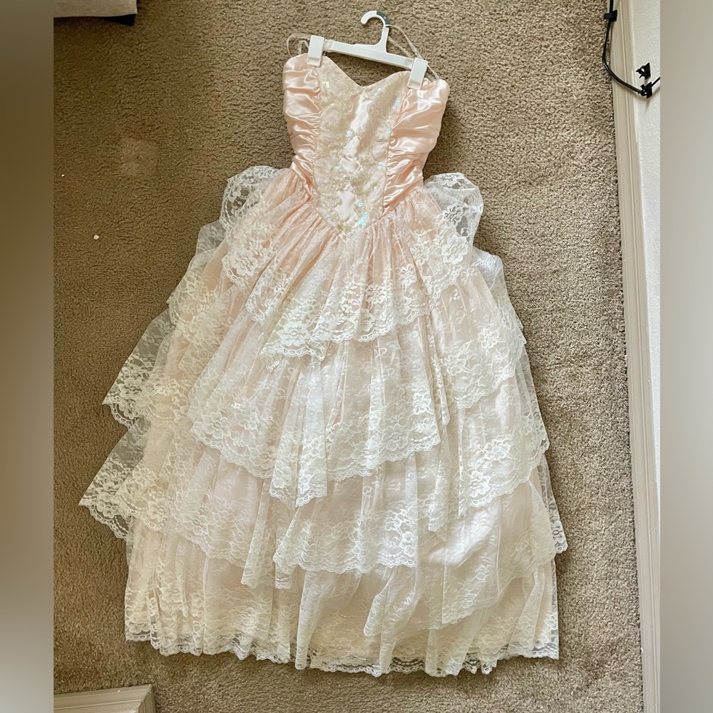 80’s ZUM ZUM LACE PROM DRESS
